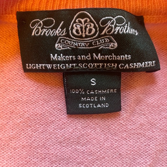 Brooks Brothers Pink Cashmere V Neck Sweater - Picture 4 of 9